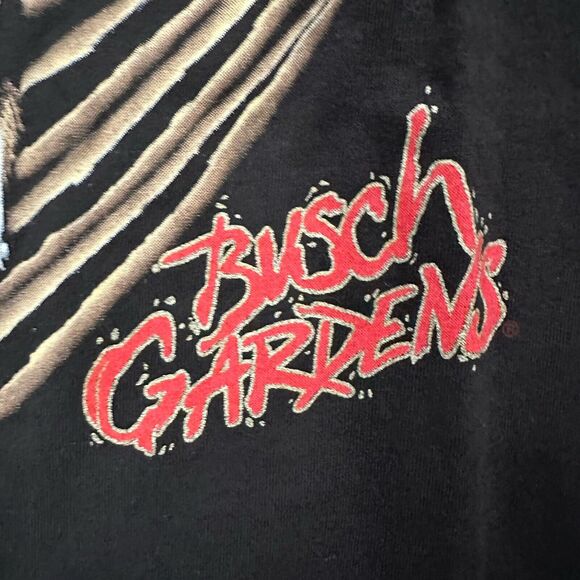 VTG Busch Gardens Big Bad Wolf Ride “I Survived” Black Shirt Men’s Size Large - Picture 3 of 8